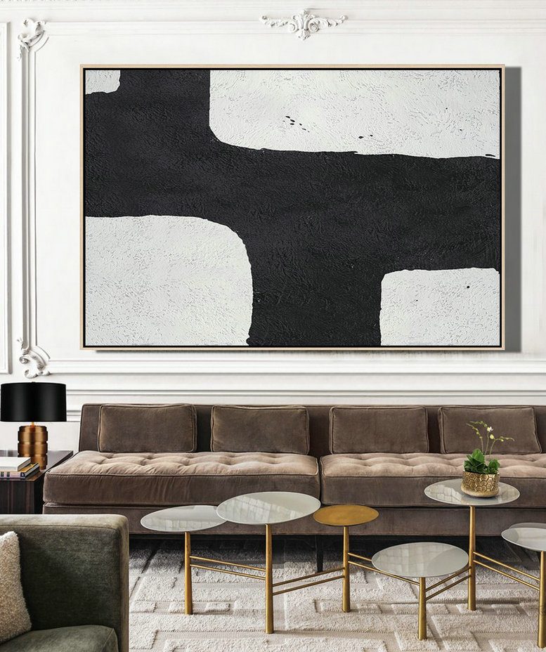 Huge Abstract Canvas Art,Oversized Horizontal Minimal Art On Canvas - Modern Paintings